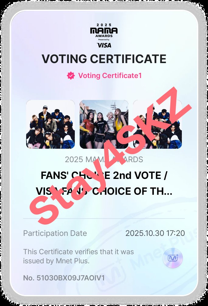I vote for #StrayKids on #2025MAMAVOTE 🗳️

#SKZxBLACKPINK_MAMA #STRAYPINKAlliance