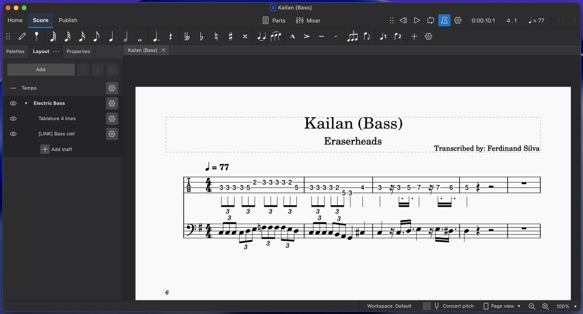 ferdinandsilva's tweet photo. Just started transcribing a bass tablature that I'll publish on MuseScore as one of my holiday activities! https://t.co/5YZY5JLr2E