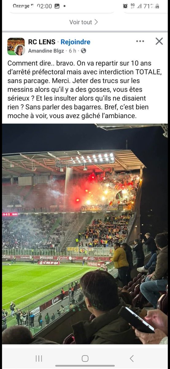OFabreg575's tweet photo. Ouais les messins blablabla...même les lensois le disent que c'est eux..lancer un fumi sur des enfants honteux !!!! https://t.co/YFo7vnc2hY