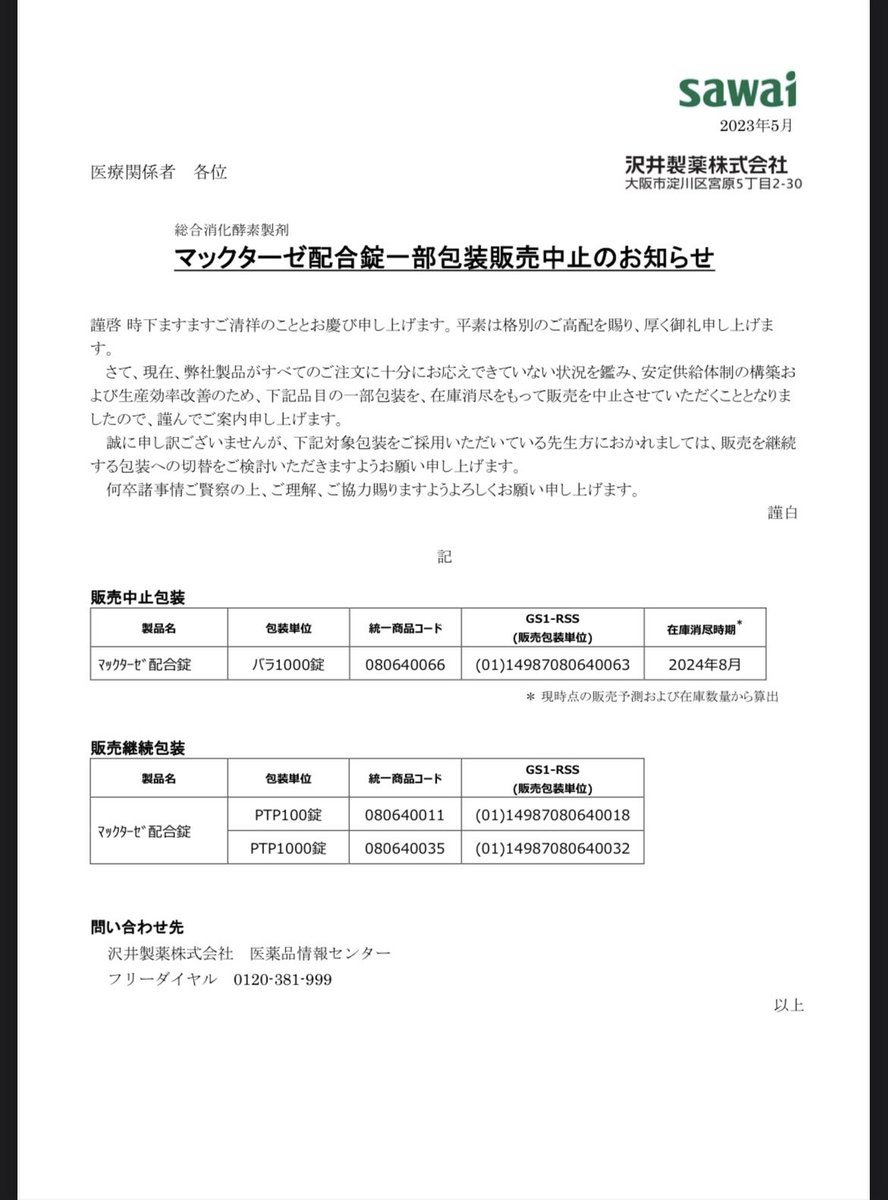 green_chouzai's tweet photo. 月にマックターゼ500以上でるので
さすがに厳しいです。

代替のベリチームは味がまずいといわれて患者様にも不評ですので、サワイさん頑張ってほしいです🙇 https://t.co/Rxpq0Rcn2k