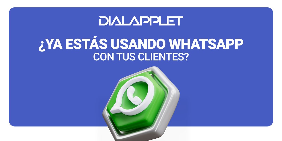 📲 ¿Atiendes a tus clientes por #WhatsApp ?

Si no lo haces, estás perdiendo oportunidades.

Con #DialApplet lo integras a tu estrategia y ganas en velocidad, cercanía y control.

Te contamos las 5 razones clave: dialapplet.com/whatsapp-busin…

Contáctanos: dialapplet.com/contacto/