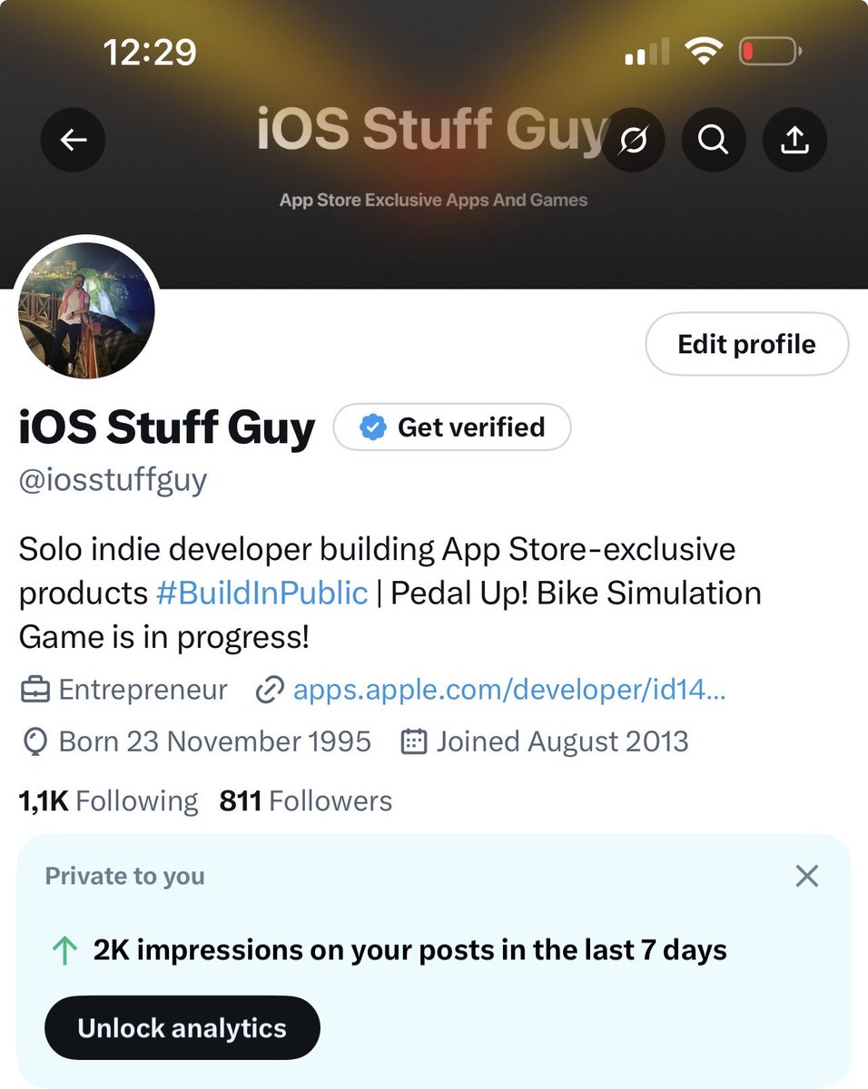 mobilestuffguy's tweet image. Power of the building in public! Thanks to +800 followers with +2K impressions.

I’ve started build in public a week ago. Therefore it makes a lot for me!

Keep follow for my “Pedal Up!” game devlogs and other games that I’ll start out on X with you!