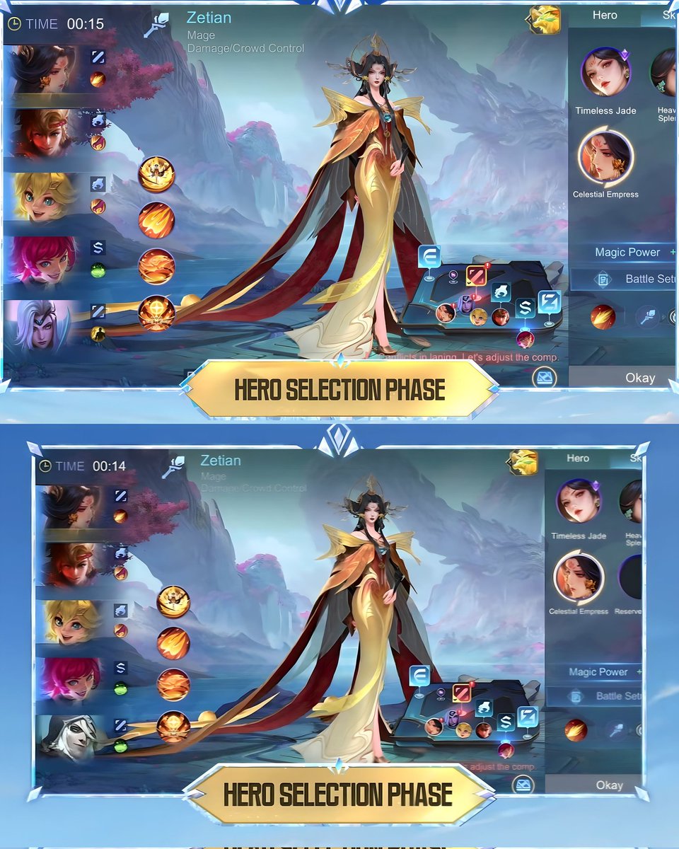 Epic and Starlight skins for Zetian were spotted in the MLBB trailer.