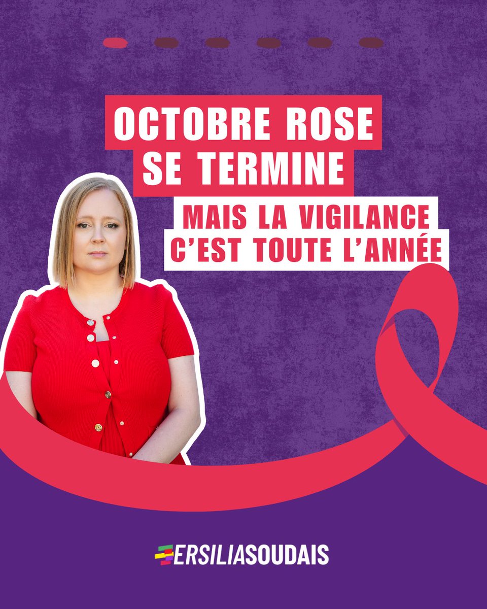 ErsiliaSoudais's tweet image. [Thread 1/6]
Octobre rose se termine, mais la vigilance c'est toute l'année.

#OctobreRose