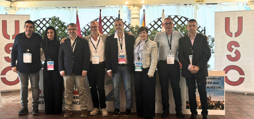 SindicatoUSO's tweet photo. 🎉 Javier Olmo, nuevo secretario general de @USO_CLM con el 100 % de respaldo. ➡ https://t.co/4XAedFrSqo
🔧 Lema: “Construyendo el sindicato del futuro”. Modernización, empleo de calidad, igualdad y protagonismo de las personas.
#USO #USOCLM #Sindicato https://t.co/wtnyEVHcj9