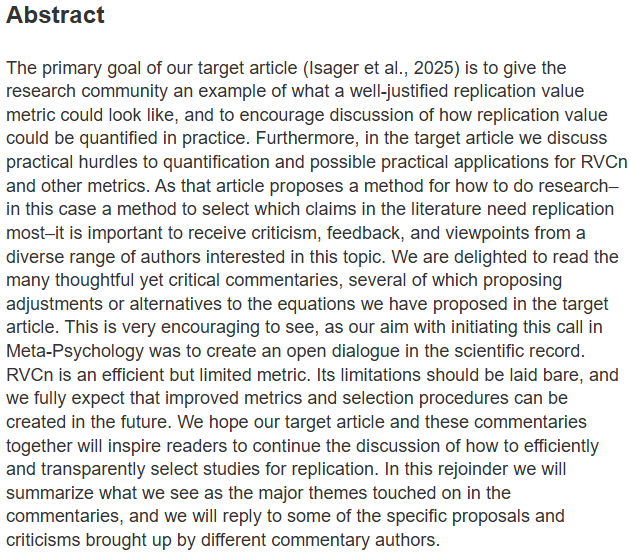peder_isager's tweet photo. My paper with @lakens and Anna van 't Veer - “Replication value as a function of citation impact and sample size” - is published in @Meta_Psy! https://t.co/69154aip0W https://t.co/DfN1SBFzvh