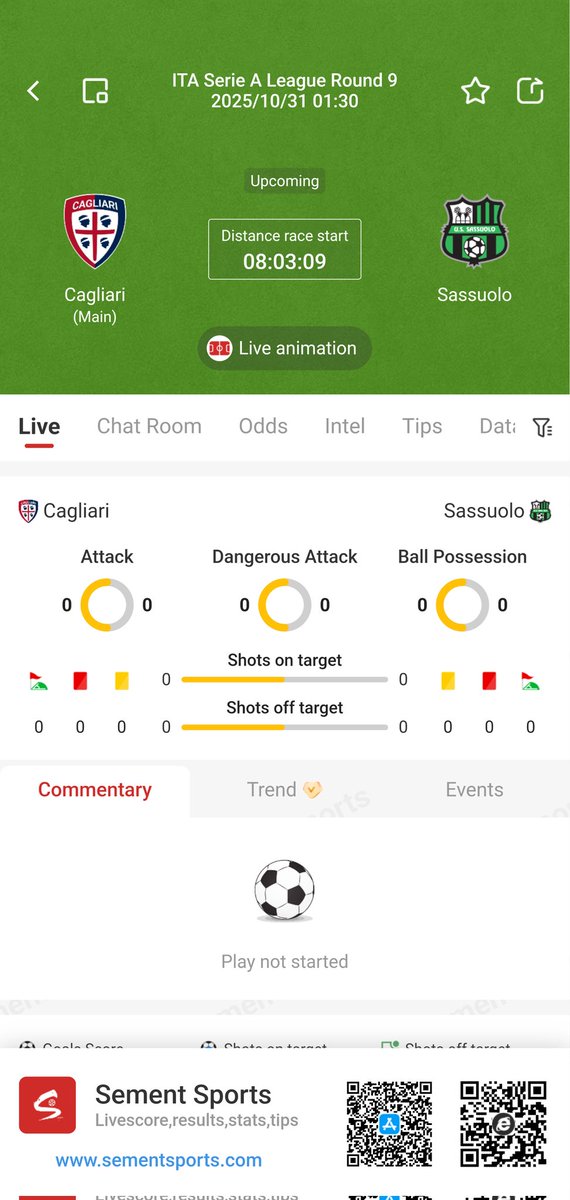 SementSports's tweet photo. #score #goals #bettips
2025-10-31 01:30

ITA Serie A League Round 9

Cagliari(Main) vs Sassuolo

Predict a home win or draw. https://t.co/1Xi7AYsKkC