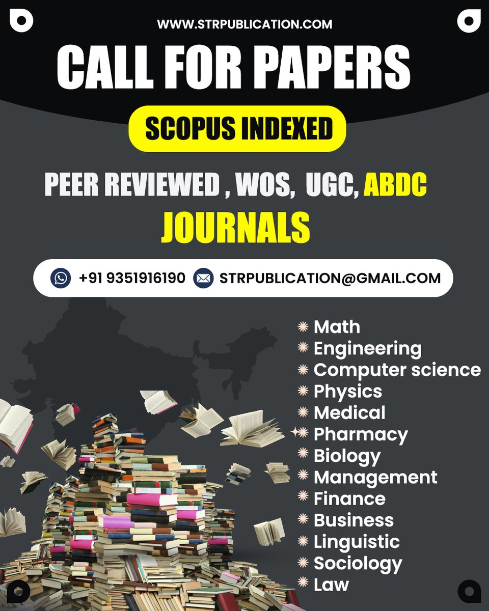 STRPublication's tweet photo. Connect with us on WhatsApp: https://t.co/ysf6YEwnK5
strpublication@gmail.com
Visit Our Website: https://t.co/nyJ8YP1hWy
Join our group: https://t.co/DixZfzK4Tl
https://t.co/8EOlfPyR2o
check out our other social media platforms also:
LinkedIn : https://t.co/a6FfliLrmV https://t.co/ygQvl9Y4tb