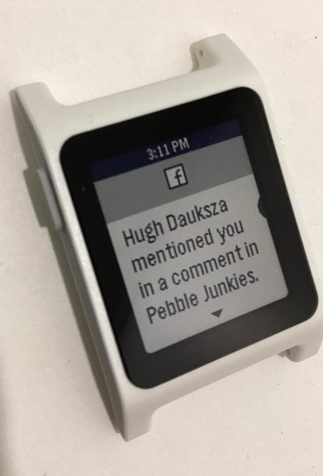 Cameron Bailey (@coachcambailey) on Twitter photo Turned on my new @pebble that arrived today and the first notification was from someone else in my hometown of Melb, AU who I had Ben chatting with about the impending arrival of both our watches. 
Props to <a href="/ericmigi/">Eric Migicovsky</a> and team for a well run campaign. Turned on my new @pebble that arrived today and the first notification was from someone else in my hometown of Melb, AU who I had Ben chatting with about the impending arrival of both our watches. 
Props to <a href="/ericmigi/">Eric Migicovsky</a> and team for a well run campaign.