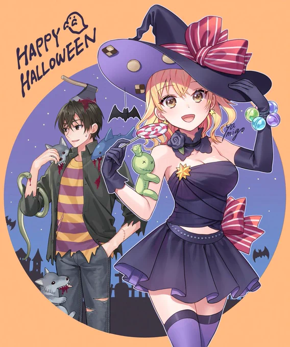 Happy Halloween 「願ってもない追放後からのスローライフ?」火蓮と黎人のファンアートです