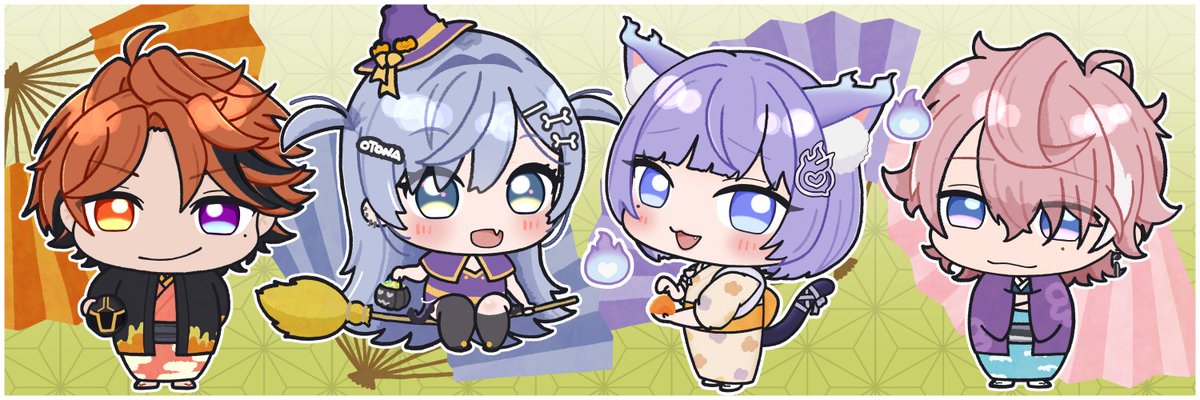 janome_janosan's tweet image. VCRGTA３１枚目！
料亭みそぢのおなつのにびたし女将、水無瀬くん、夜乃くろむちゃん、夕刻ロベルさんの思い出ヘッダーです😊
#おにびあーと #minasketch
#くろむアーツ #描クテル #MADTOWN
もし使って頂ける方がいればじゃのめの固定ポストを見てからお願いします。