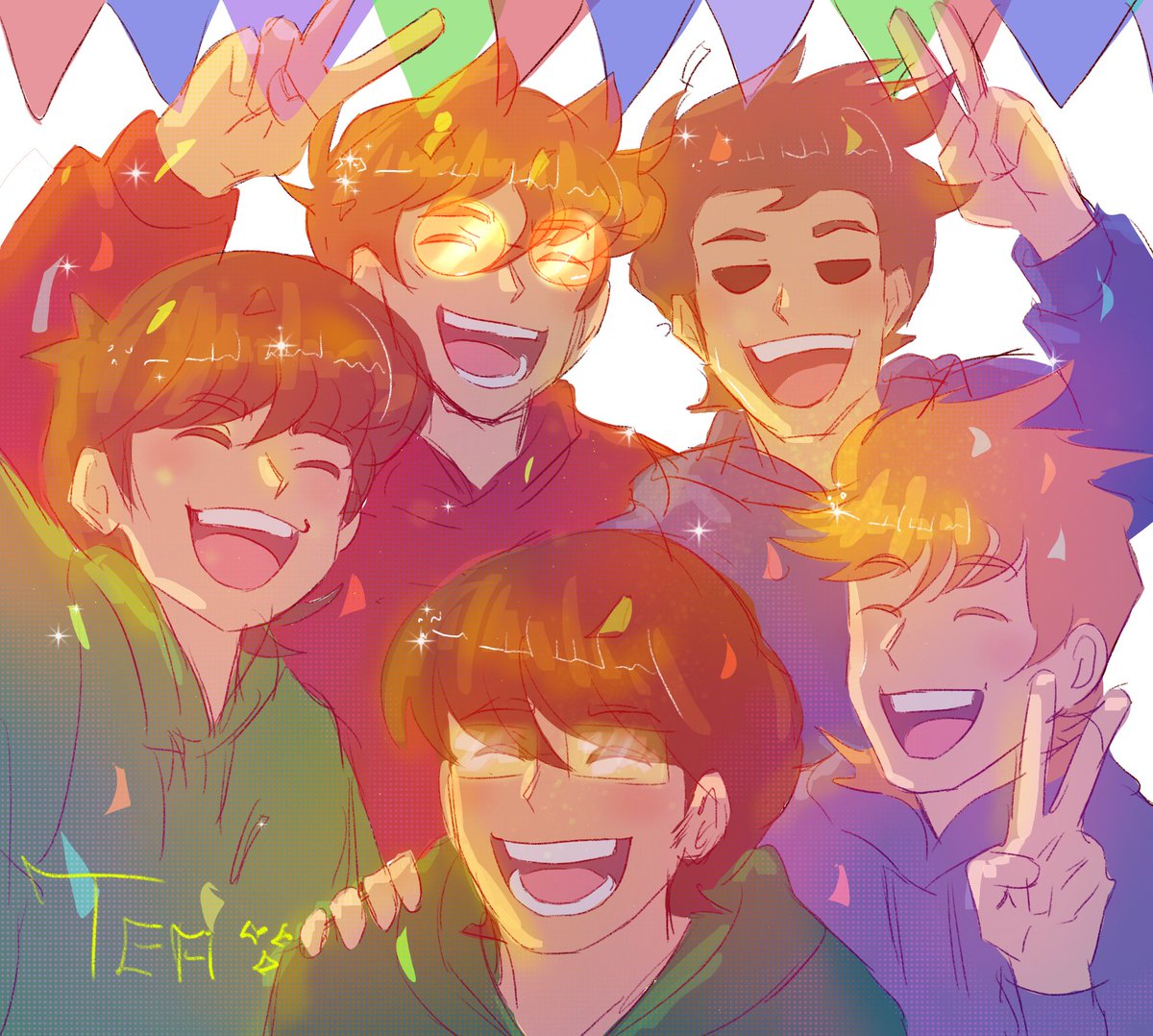 Tefi3diamond's tweet photo. Day 28✨Celebrate  #eddtober2025 #fanart #eddsworld #eddsworldfanart https://t.co/Epe2IW8CQk