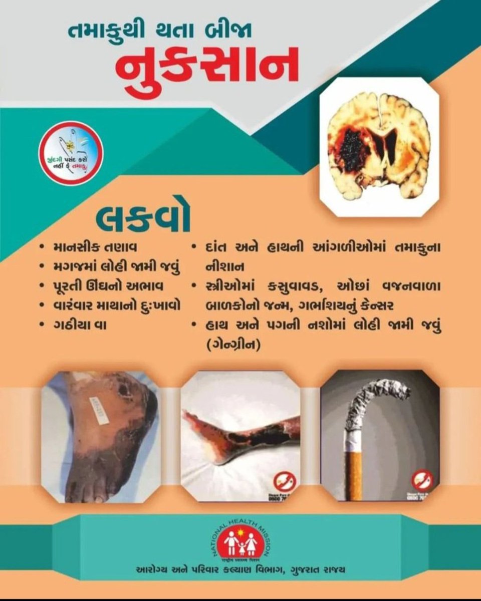 માકુથી થતા બીજા નુકસાન વિષે જાણો છો ?  #health #HealthEducation #helathawerness #tobacco #TobaccoFreeYouth #TobaccoFreeGeneration