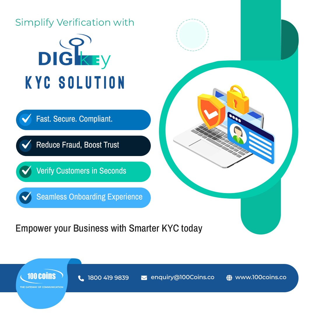 AditekSystemsPL's tweet image. Simplify Verification with DIGIkey KYC Solution

Fast. Secure. Compliant | Reduce fraud, boost trust

For Demo, Contact: 18004199839 or enquiry@100coins.co
#AditekSystemsPrivateLimited #100Coins #DIGIkey #KYC #CyberSafe #DigitalSecurity #CyberShield #OnlineProtection