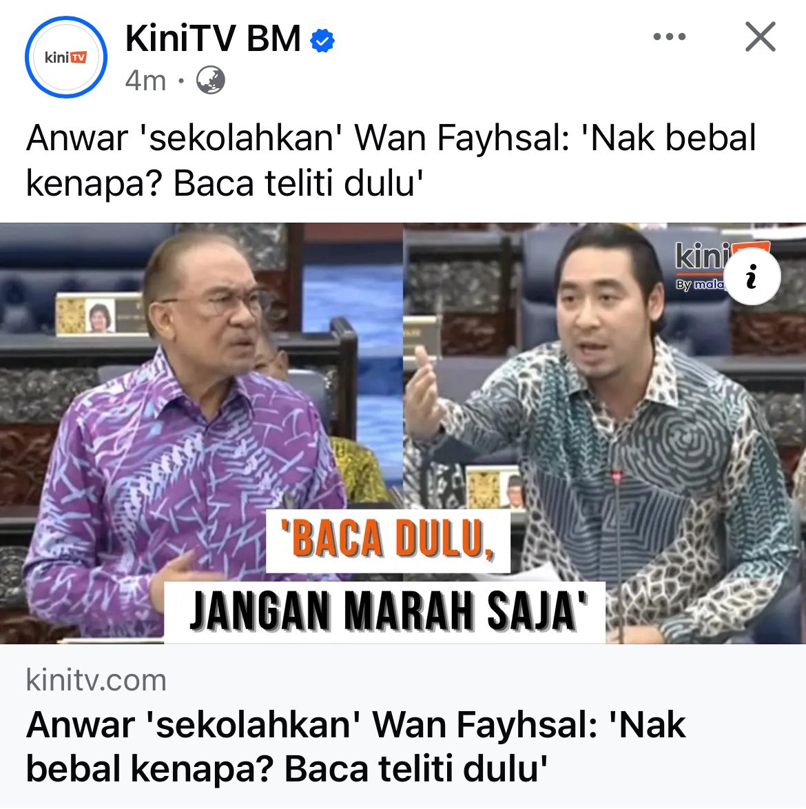 SyedAkramin's tweet photo. Kasihan lihat Wan Fayhsal.

- Ada parti, kena gantung.
- Pemilihan Bersatu Machang, dapat 26 undi saja.
- Masuk parlimen kena libas dengan PMX, tak ada yang back-up.

Mungkin Wan Fayhsal patut berhenti jadi ahli politik. Pergi cari kerja hakiki. https://t.co/yxgmq9CEZp