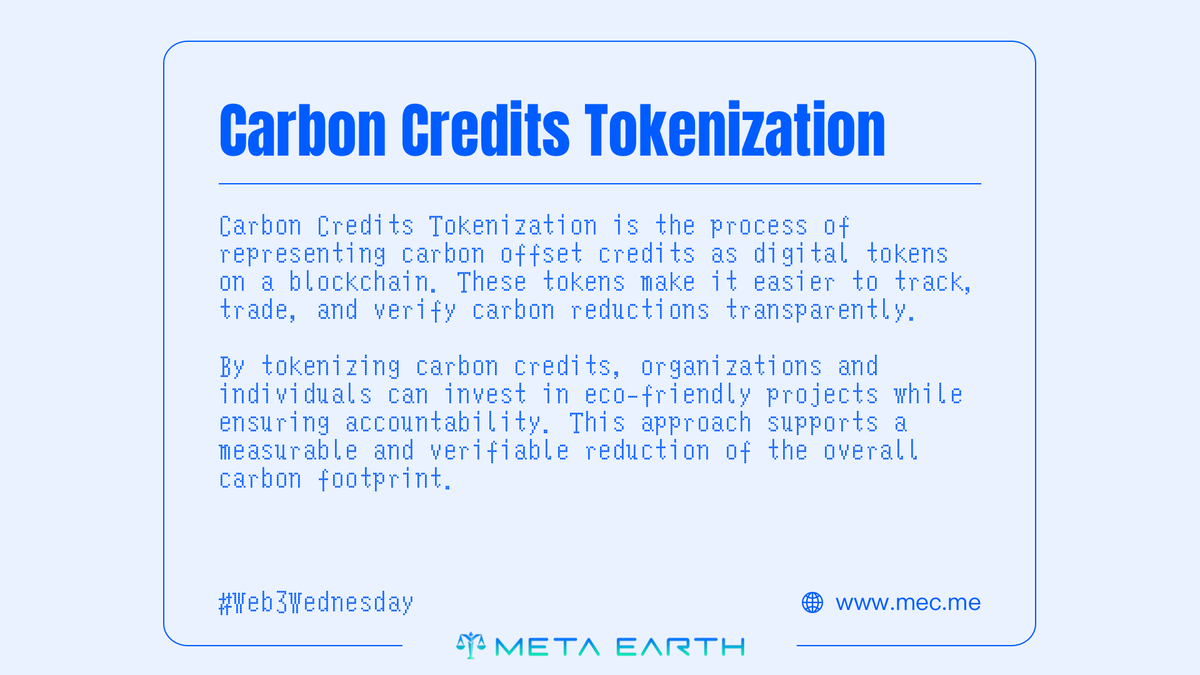 MetaEarthVie's tweet photo. 🌱 Biến hành động vì khí hậu trở nên đơn giản như mint token! Carbon Credits Tokenization biến tín chỉ carbon thành tài sản số minh bạch, có thể giao dịch. Tạo tác động xanh thật dễ dàng cùng #MetaEarth ♻️ #Web3Wednesday #CarbonCredits https://t.co/M6yFHQLKim