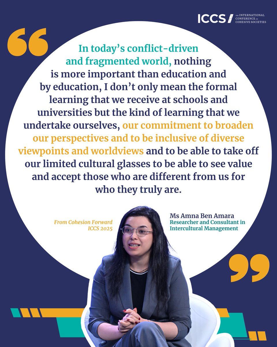 ICCSSG's tweet photo. At #ICCS2025, in her sharing at Cohesion Forward, Amna highlighted that true education goes beyond the classroom. 🌍 It is about widening our perspectives and embracing diverse worldviews with openness and empathy. 🤝

🎥 Watch the showcase here 👉 https://t.co/BmoM8LOcS4

#SG60 https://t.co/I8Y7bqdB4l