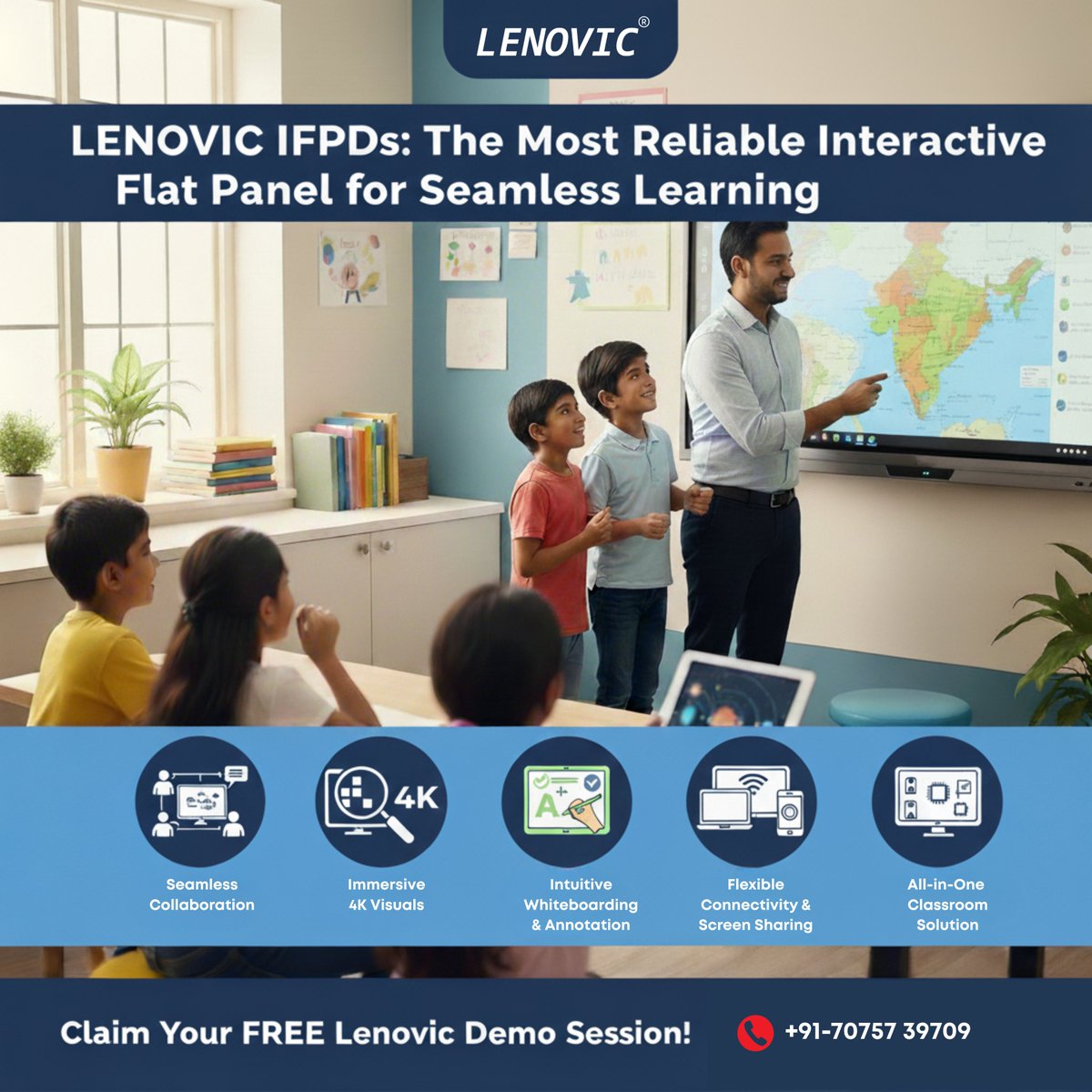 Embedtech_sol's tweet image. LENOVIC IFPDs: The future of learning is 4K, collaborative, &amp;amp; seamless. Claim your FREE demo now! 📞 7075739709 
#EdTech #SmartClassroom #LENOVIC #MakeInIndia #MadeInIndia #InteractiveLearning #IFPD #Smartboards #Education #EducationForAll