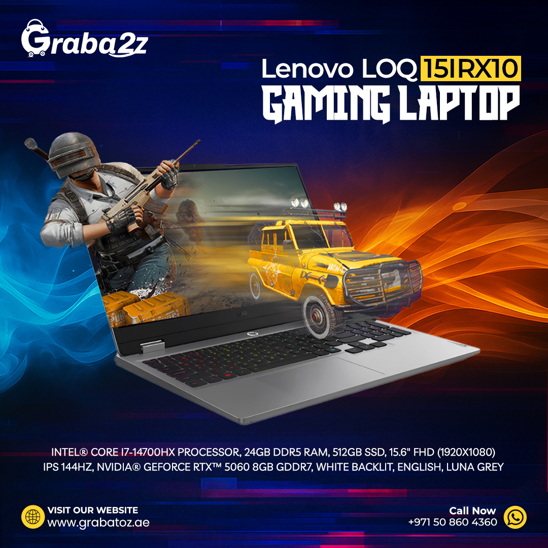 GrabAtoz's tweet image. Unleash power with the Lenovo LOQ 15IRX10 🎮
i7-14700HX | RTX 5060 | 24GB RAM | 144Hz Display 💻
Built for speed. Designed for victory. ⚡
👉 Shop now @GrabAtoz 

#Grabatoz #CrownExcel #GamingLaptop #gadgets #tech #uae