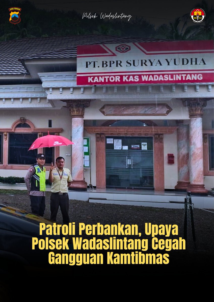 polsekwdl's tweet photo. Patroli Perbankan, Upaya Polsek Wadaslintang Cegah Gangguan Kamtibmas

@polres_wonosobo https://t.co/GzLxPRDUj8