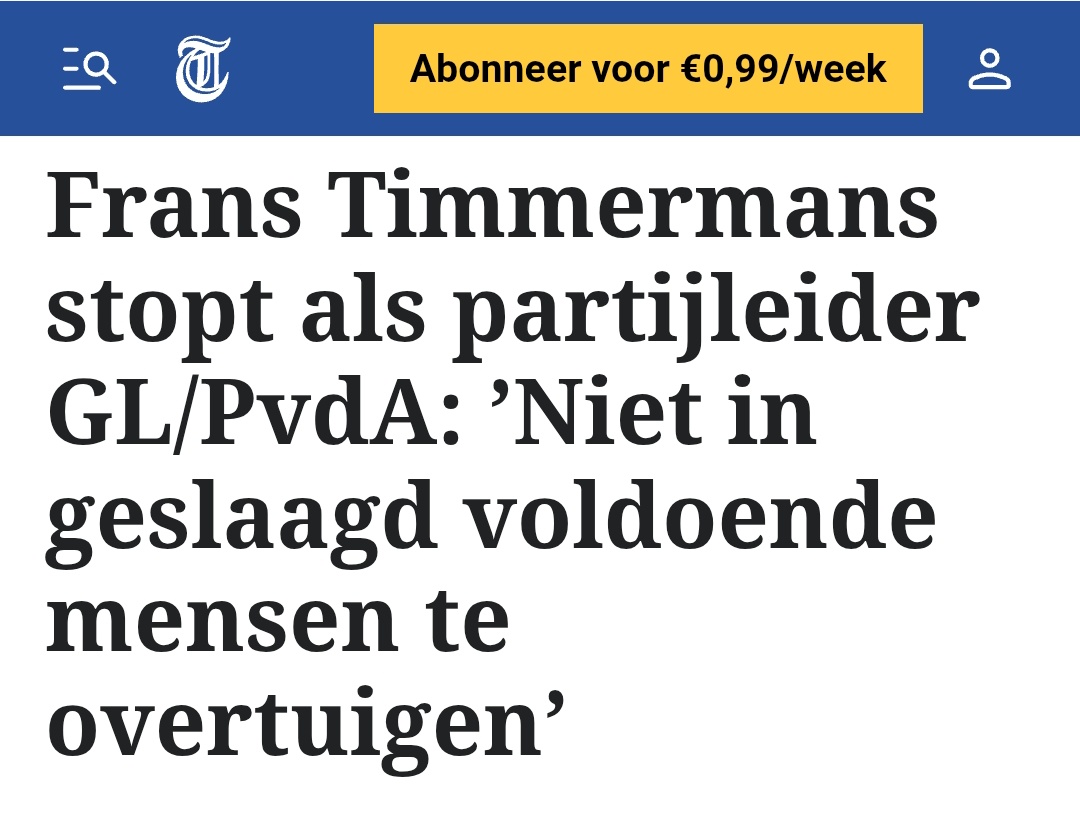 FerryGardenier's tweet image. Dat Frans Timmermans opstapt omdat hij geen premier mag worden, is veelzeggend. In alles heeft hij uitgestraald dat hij het niet voor het land deed, maar voor zichzelf. En daar prikken mensen doorheen.