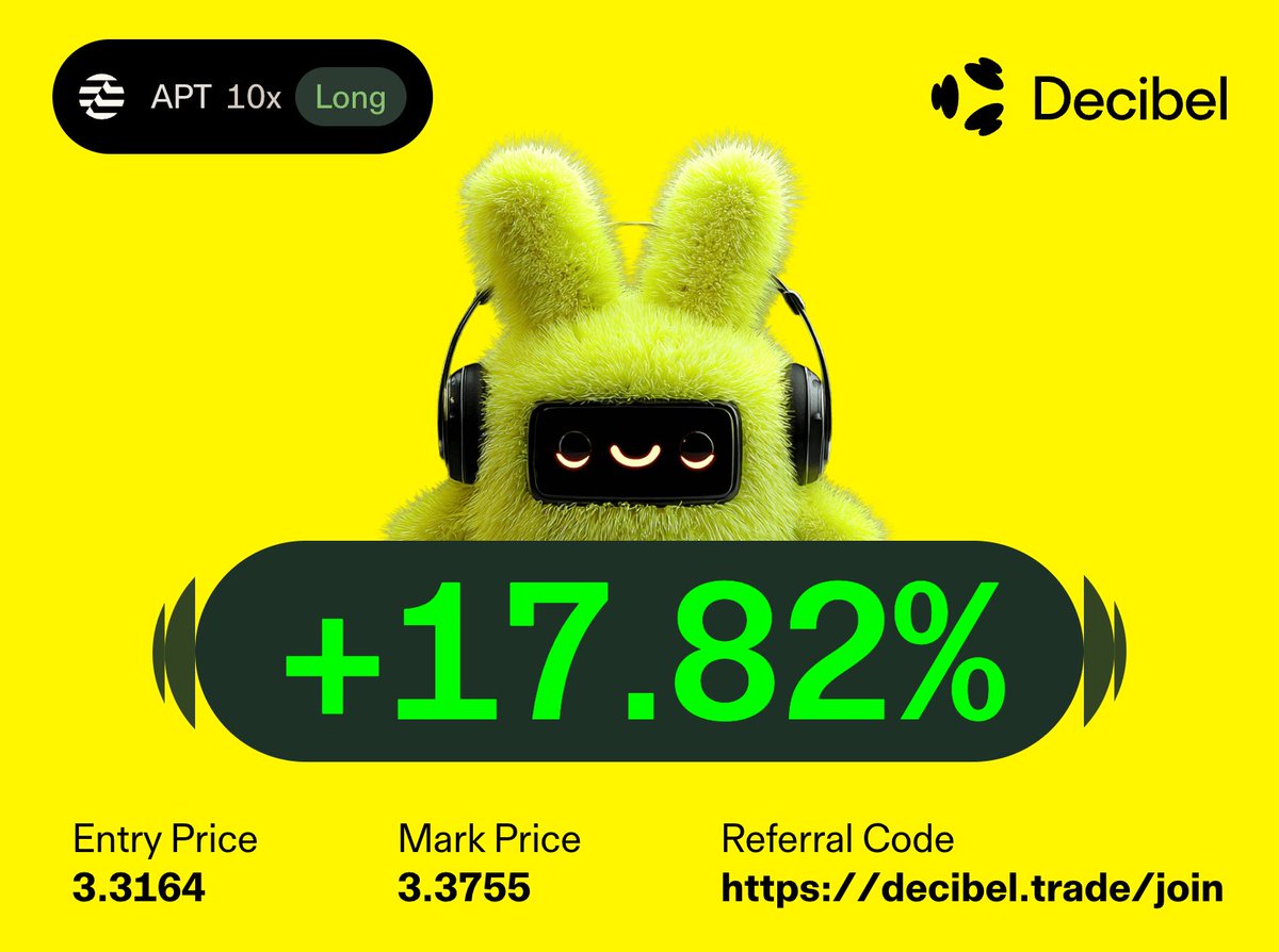 Testing <a href="/DecibelTrade/">Decibel</a> — the PnL banner character alone deserves a follow xD

Now waiting to see what on-chain trading magic <a href="/decibel_ming/">Ming @ Decibel</a> &amp; <a href="/aptoskent/">Kent</a> are cooking 👀
