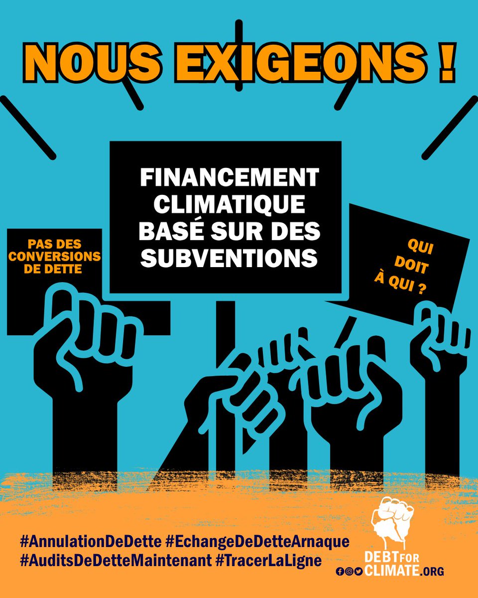 Le 15 NOV, des voix s’élèvent partout pour la justice climatique !
Le Sud ne doit pas porter le poids des dettes coloniales et climatiques.
 Ensemble, exigeons l’#AnnulationDeDette et des #AuditsDeDetteMaintenant
#DebtForClimate #TracerLaLigne