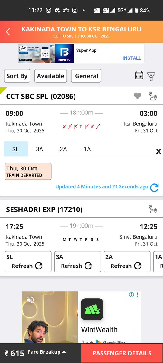 YoKakinada's tweet image. @SCRailwayIndia @drmvijayawada 
A oneway special from CCT to SBC announced just a day before - no tweets, no publicity, nothing! How will the public even know? Then SCR says &quot;poor occupancy&quot;! 🤦‍♂️ 99% of Kakinada had no idea this special even existed!
@Aravelli_1003 @introvert123_