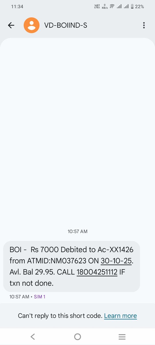 ajaykhoh's tweet photo. @UCOBankOfficial Today I withdrew 7000 from Uco Bank ATM and ATM ID is NM037623. Money deducted from my Bank account but money not received from ATM. It is showing an error of Transaction timeout. Transaction Slip is also not received 
Time is 10:57 Am &amp; Date is 30 Oct 2025
PFA https://t.co/Ei3it0TYbj