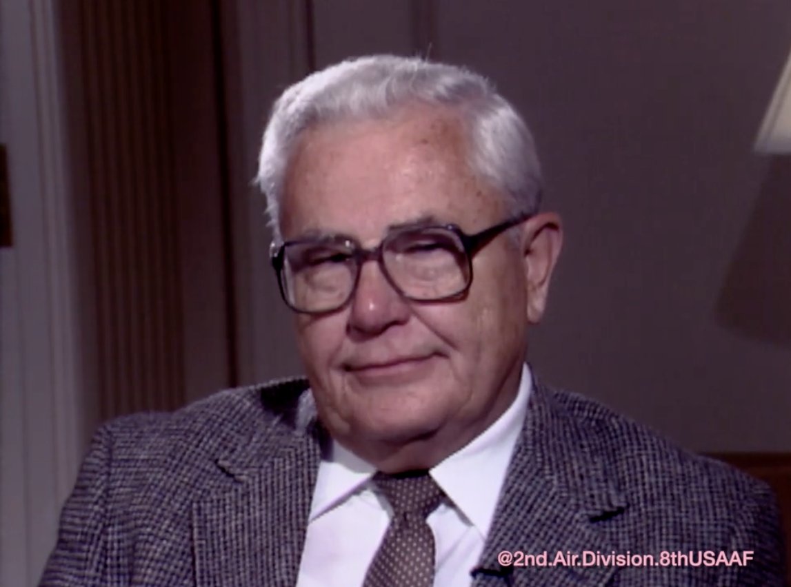 This is George M. Collar, bombardier with the 445th Bomb Group, who baled out during the Kassel Mission, featured in our latest <a href="/Mighty8thPod/">The Mighty Eighth Podcast</a> episode. Full interview here, courtesy of Joe Dzenowagis: youtu.be/Jc8RPBAHlFA?si…