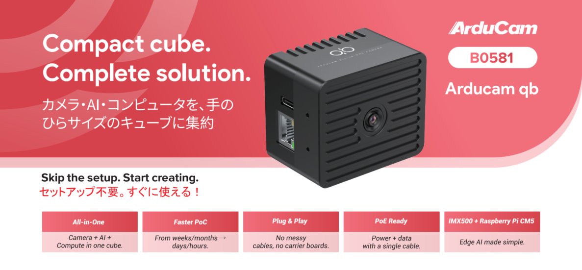 ArducamOfficial's tweet image. Our Arducam qb, powered by Sony IMX500 and @Raspberry_Pi CM5, is now officially listed on @AITRIOSbySony AITRIOS™ Marketplace! 🎉
🔗Check it out: bit.ly/4olWm2C
#Arducam #AITRIOS #Sony #IMX500 #EdgeAI #SmartCamera