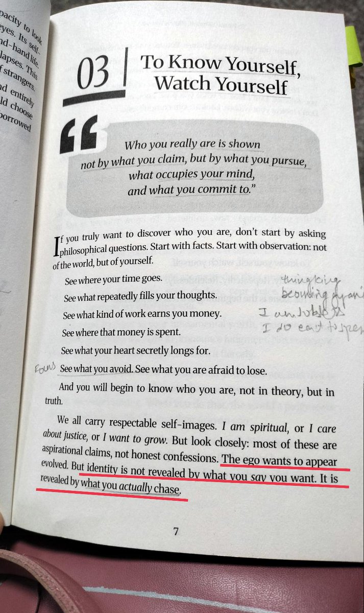 TundwalYashasvi's tweet photo. 👉🏻DAY 3

🌟TRUTH WITHOUT APOLOGY 🌟 

"Identity is not revealed by what you say what you want it is revealed by what you actually chase."

"You are not your declared values .You are your lived patterns ."

अब जाके पता चला मेरा बात और औकात में इतना अन्तर क्यों है?😆🥲
झींगुर को श्रेय और  प्रेय दोनों ही चाहिए 😢

कोई बात नहीं आचार्य जी के जूते पड़ेंगे तो सही रस्ते पे आजाऊंगी।

#AcharyaPrashant #IndianPhilosophy #Books

Posted by Vaishnavi Choubey on Acharya Prashant's Gita Mission App.

Download Now -

https://t.co/HDB8yfakHo
