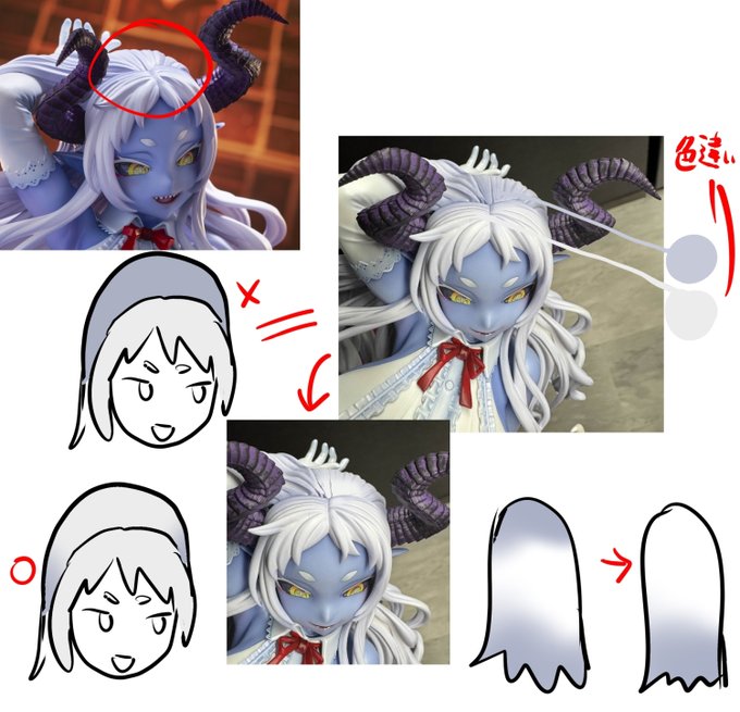 美少女フィギュアにおける監修作業は造形原型のチェックだけでなく、量産工程での塗装のチェックも行っています。現状でも十分良い出来なのですが、こういう細部を詰めておくとユーザーに実際届く作品にクオリティのむらが少なくなります。 