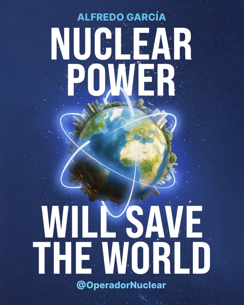 OperadorNuclear's tweet photo. Tap 🔁 if you believe that NUCLEAR POWER WILL SAVE THE WORLD 🌍 through its peaceful applications:

⚛️ Nuclear fission + ♻️ Renewables
⚛️ Nuclear fusion
💊 Nuclear medicine
🍏 Food sterilization
🪳 Pest control
🚀 Space exploration

Available worldwide on Amazon: https://t.co/VUE4Fx2Ccj