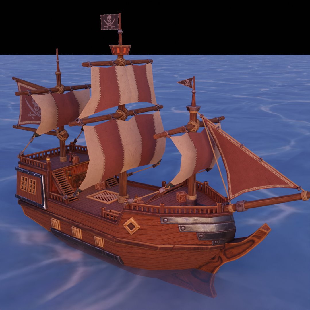 SlagPerch3D's tweet photo. Hello. Today, I share this #pirate #ship. Asset that I made a while ago.

~~~
#blender #3d #3dmodeling #3dmodel #stylized https://t.co/FBsXAz2po0