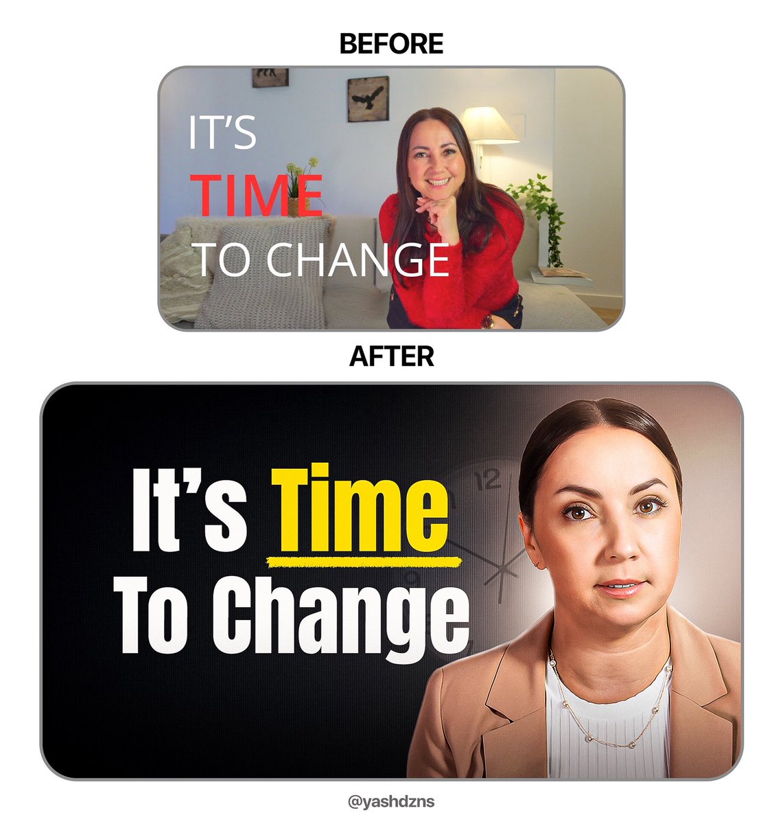 YashSolase's tweet image. 🎨Before vs After!

Redesigned this youtube thumbnail to make it more eye-catching and clickable✨

Made in @Photoshop 

Drop your views on this thumbnail below!🌟

#youtubethumbnail 
#youtubethumbnaildesign