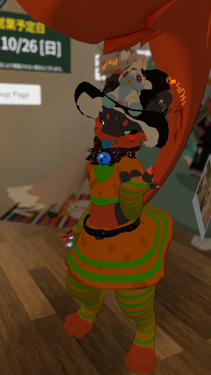 RacchiVR's tweet photo. 昨夜の可愛いハロウィン写真

YKRIの衣装はとても良かった…

#VRCKemoCafe https://t.co/vdrmXhvQbx