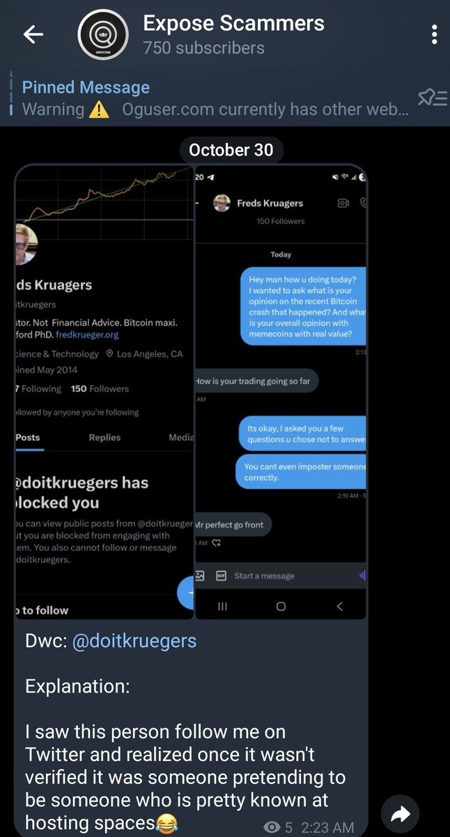 InSalesWeTrusts's tweet photo. #TrustCoin just exposed @doitkruegers for pretending to be @dotkrueger 

Over 1,900 scammers posted. https://t.co/i0DPi1a1o4