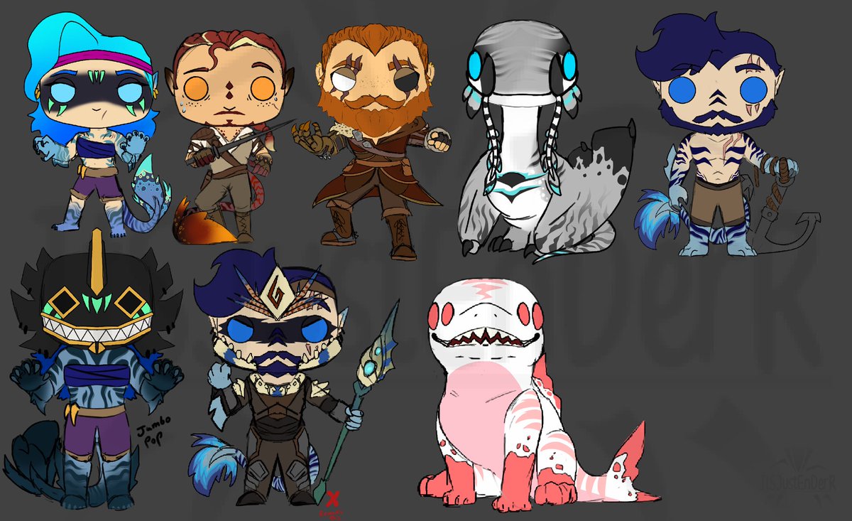 ItSJustEnDerR's tweet photo. This style is fun #Customfunko #SeaOfThieves some of my Sot characters/sirens🩵 #digitalart https://t.co/AyQ8IXWgQf