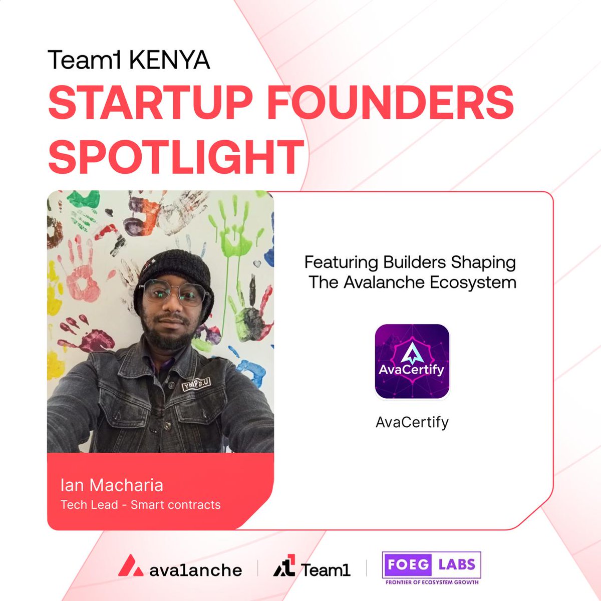 Excited to be getting live feedback for <a href="/AvaCertify/">AvaCertify</a> from mentors at <a href="/AvaxAfrica/">Team1 Africa 🔺️🌍</a> and <a href="/FOEG_Labs/">FOEG</a> during the Startup Founders Spotlight this Thursday, 8PM EAT.
TODAY

Founders, don’t miss out — join the upcoming Mini Hack 👇
🔗 luma.com/uwpjuyhr

#StartupSpotlight #AvaxAfrica