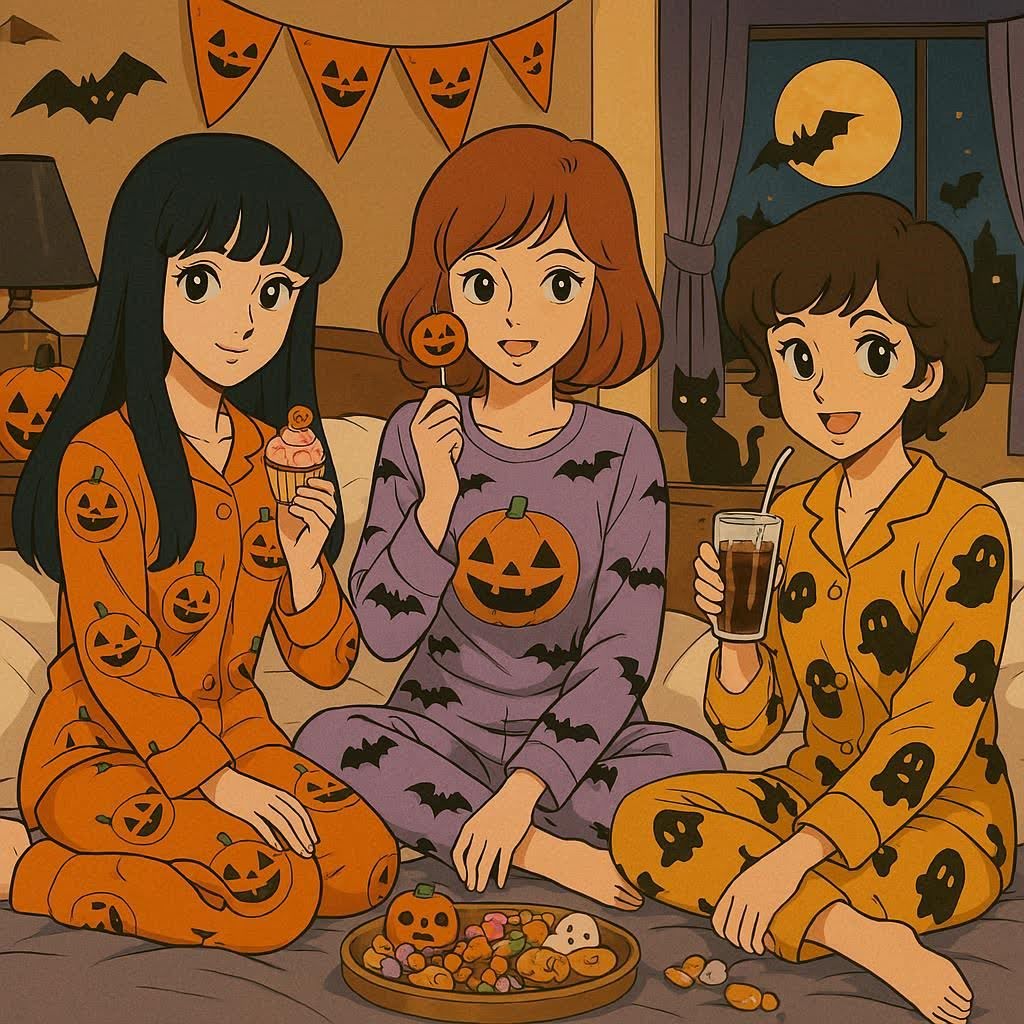 image_creator_V's tweet image. #Halloween
ハロウィンのパジャマパーティー