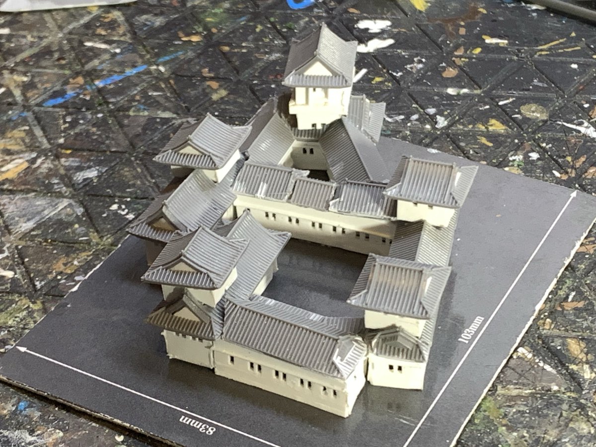 ジオラマ城 ☆完成品 明石城 ケース付き 日本100名城058 お城 模型 ジオラマ