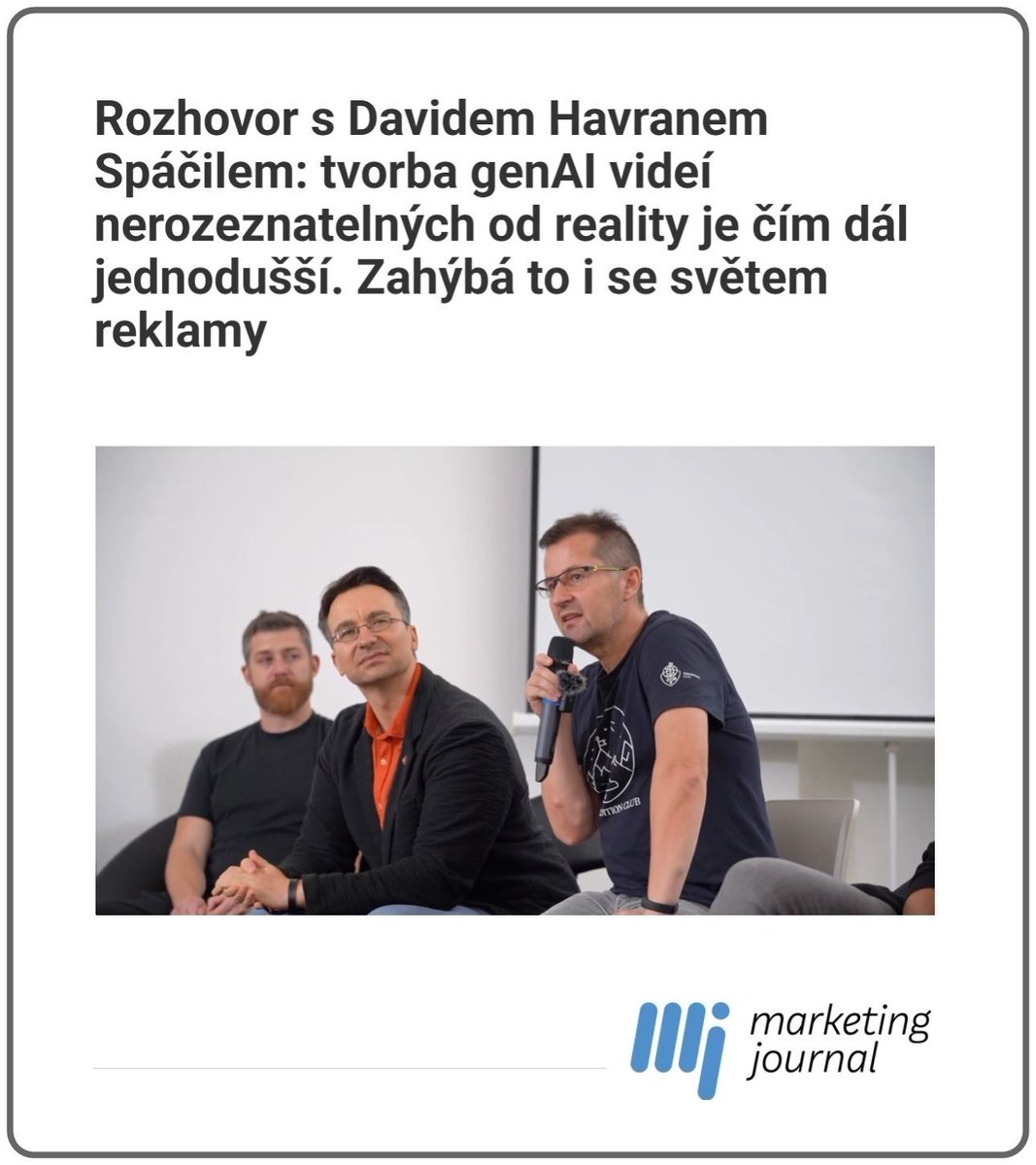 Rozhovor s Davidem Havranem Spáčilem: tvorba genAI videí nerozeznatelných od reality je čím dál jednodušší. Zahýbá to i se světem reklamy  👉 buff.ly/VqloA2X