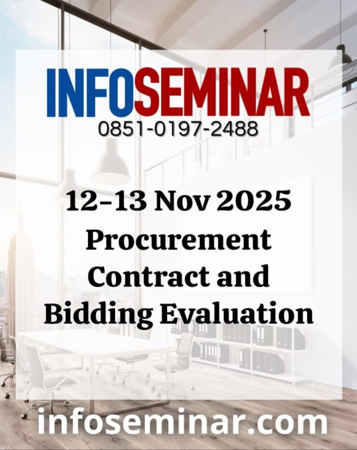 Info Seminar Training Procurement Contract and Bidding Evaluation.
Jadwal Training Procurement Contract and Bidding Evaluation 2025. Pelatihan Procurement Contract and Bidding Evaluation.
informasi-seminar.com
#procurement #biddingevaluation #management #procurementcontract