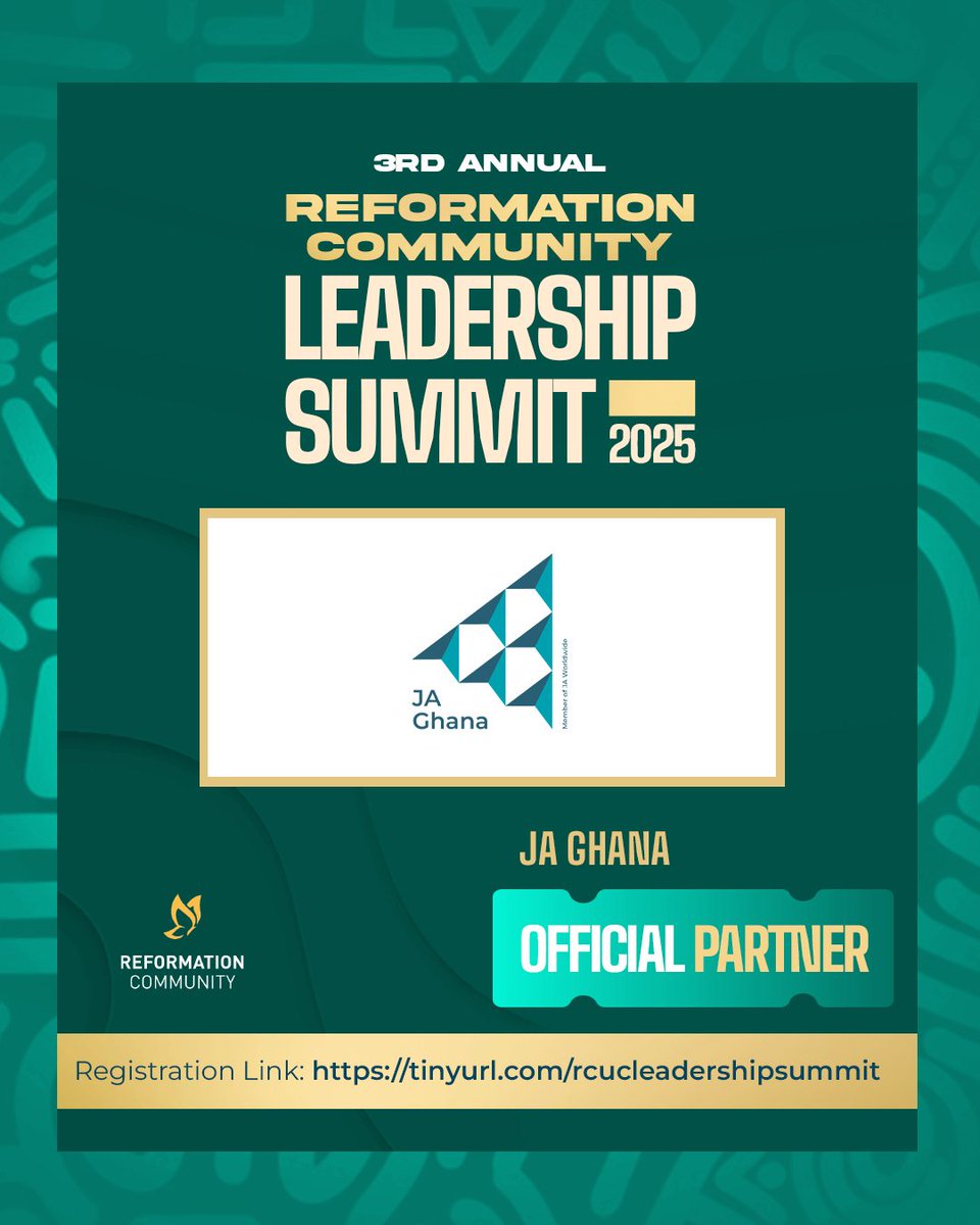 We’re excited to have JA Ghana join us as an official partner for #RCLS2025 — a two-day summit empowering young leaders and entrepreneurs across Africa.

📍 GIMPA, Accra | 🗓 28–29 Nov 2025
Register: //tinyurl.com/rcucleadershipsummit
Or dial *713*33*382#  to register instantly.