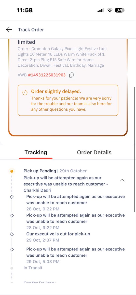 JunctionPb's tweet photo. My Oder Id. 171-7808094-6652369

4 times cancel my return request 
all recoding amazon care help only time extend today clearly no help @amazonIN @Meesho_Official @jagograhakjago @delhivery https://t.co/e3YjJu7Mn2