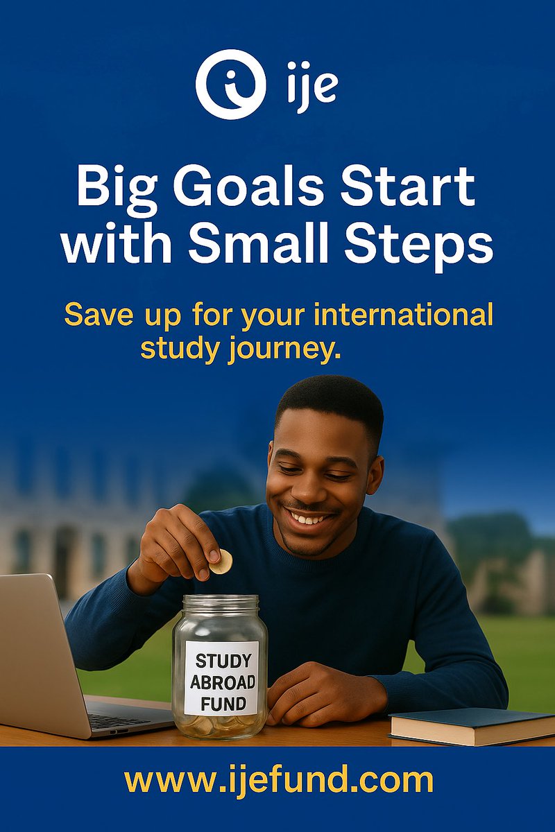 ije_fund's tweet photo. Dreaming of studying abroad? Start with what you have.
Every small saving and smart financial decision brings you closer to your international study goal. 💰🎓

Need support with funding through loans and campaign? DM us or visit 🌐 https://t.co/UJMiG7G5HW to get started.
#internationalstudents  #studyabroad  #Ije #studyloan  #ijeloan  #ijecampaign #ijelender