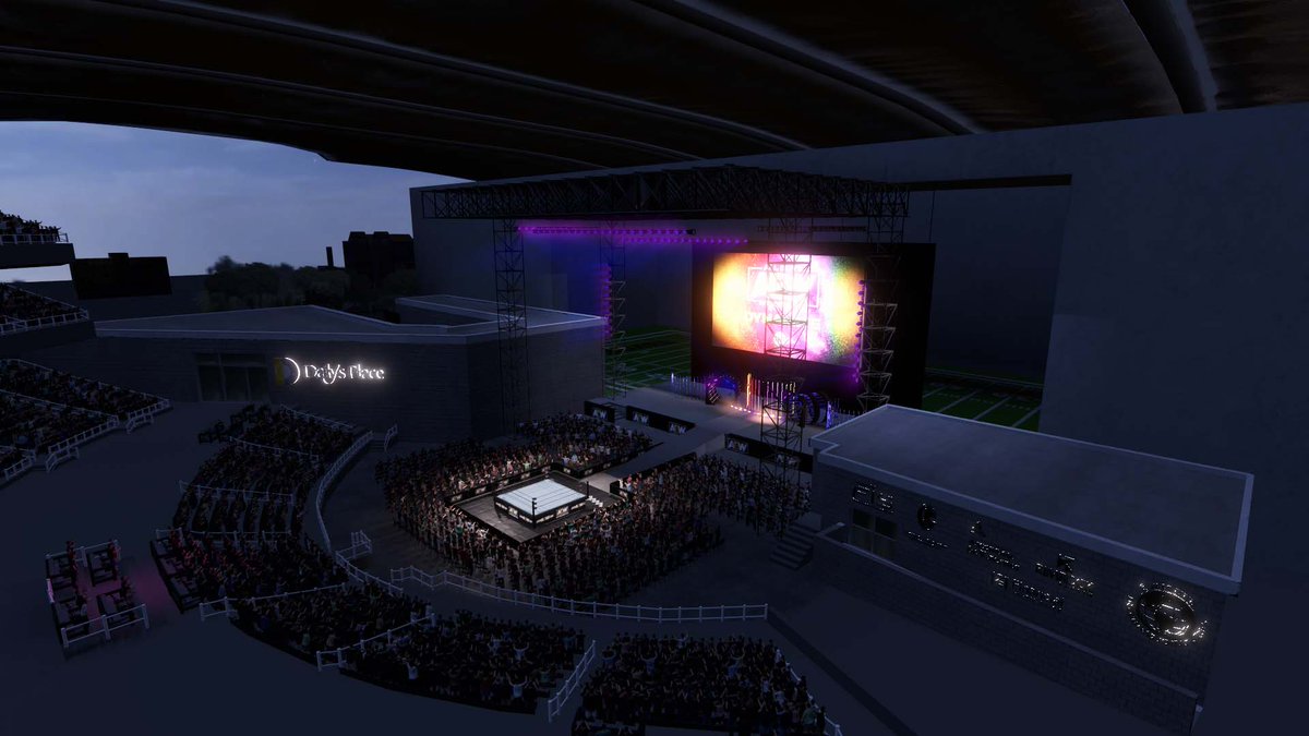 Last preview before launch!!

There’ll be 8 versions total — I can only show 4, but you get the idea 😆 Between crowd/no crowd, ramp/no ramp setups, I somehow ended up with 8 versions of the same arena lol

#WWE2K25