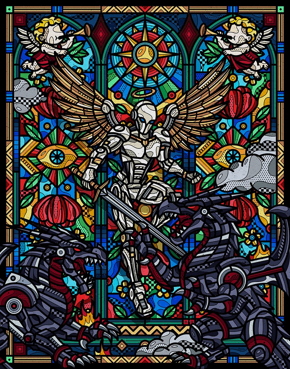 SmirapDesigns's tweet image. Gm ☀️

NEW artwork now live on SR.
I&apos;m very excited to finally share my new piece.
__
« Celestial Reckoning »  
Light and darkness have been at war since the first breath of creation. The future is no different.
__  
Reserve 0.55 Ξ