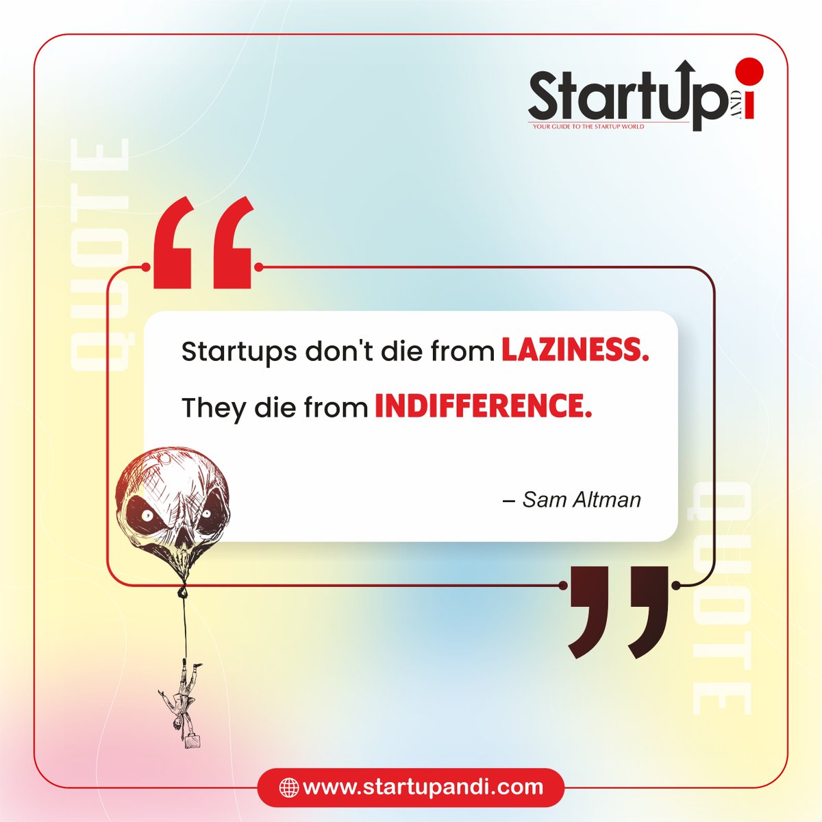 Startup_and_I's tweet image. The notion that startups fail due to indifference rather than laziness . Agree?

@Kumod2001 @ProfessorRana @rajeevkumar @prabhash @AarohiKeshav1 @PMOIndia @PiyushGoyal 

#ThursdayThoughts #startupquote #startupworld #startupbihar #startupindia